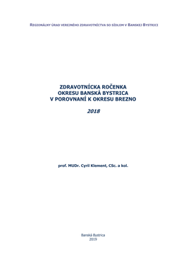 Zdravotnícka Ročenka Okresu Banská Bystrica V Porovnaní K Okresu Brezno