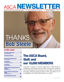 NEWSLETTER American Swimming Coaches Association Leadership • Education • Certification 2016 EDITION | ISSUE 12