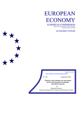 Monetary and Exchange-Rate Agreements Between the European Community and Third Countries by Baudouin Lamine Directorate-General for Economic and Financial Affairs