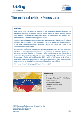 The Political Crisis in Venezuela