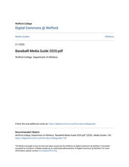2020 Baseball Media Guide