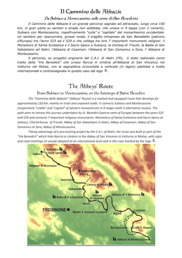 Il Cammino Delle Abbazie the Abbeys' Route