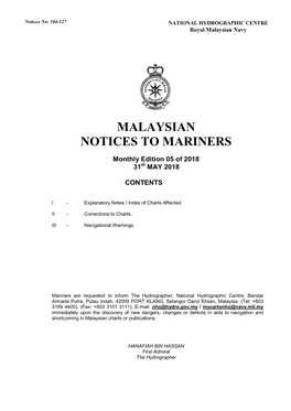 Malaysian Notices to Mariners