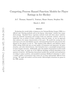 Competing Process Hazard Function Models for Player Ratings in Ice Hockey
