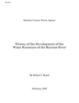 History of the Development of the Water Resources of the Russian River