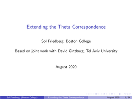 Extending the Theta Correspondence