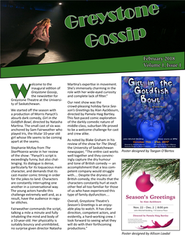 Greystone Gossip February 2018 Volume 1, Issue 1