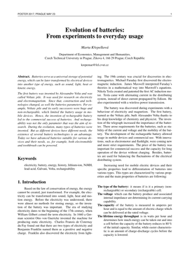 Evolution of Batteries: from Experiments to Everyday Usage