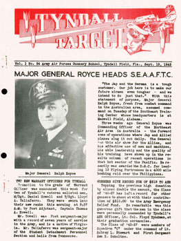 • • MAJOR GENERAL ROYCE HEADS S.E.A.A.F.T.C . .· •The Jap and the German Is a Tough Customer