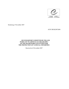 006 Second Report Submitted by Poland Pursuant to Article 25, Paragraph 1 of The