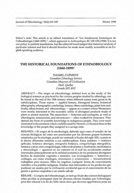 The Historical Foundations of Ethnobiology (1860-1899)'