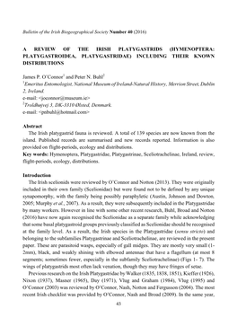 Hymenoptera: Platygastroidea, Platygastridae) Including Their Known Distributions