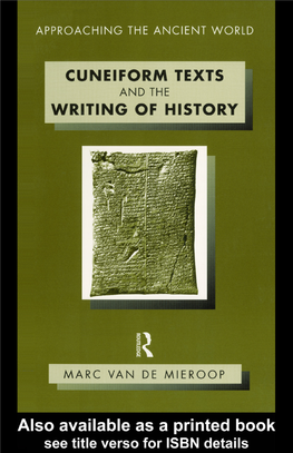 Cuneiform Texts and the Writing of History