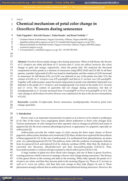 Chemical Mechanism of Petal Color Change in Oenothera Flowers During