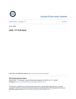 JEAL 171 Full Issue