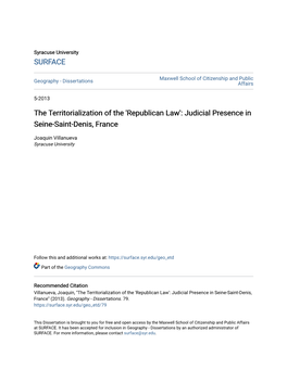 Judicial Presence in Seine-Saint-Denis, France