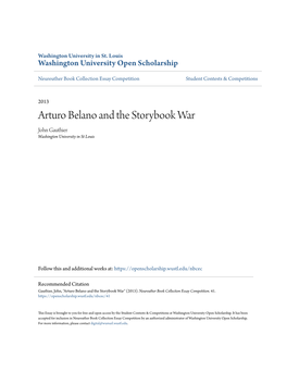 Arturo Belano and the Storybook War John Gauthier Washington University in St Louis