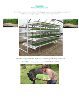 Sky Fodder Hydroponic Fodder Growing System