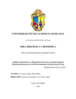 Universidad Técnica Particular De Loja Área