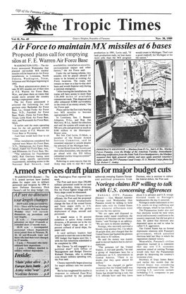 *He Tropic Times Armed Services Draft Plans for Major Budget Cuts