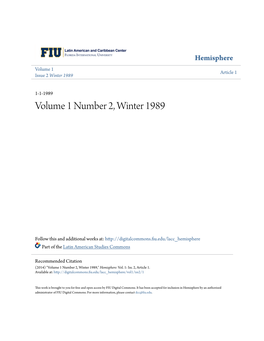 Volume 1 Number 2, Winter 1989