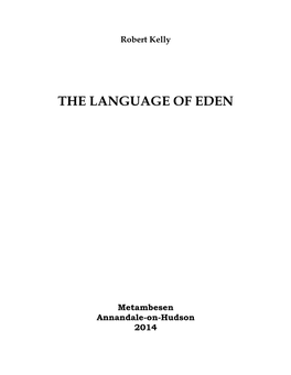 The Language of Eden
