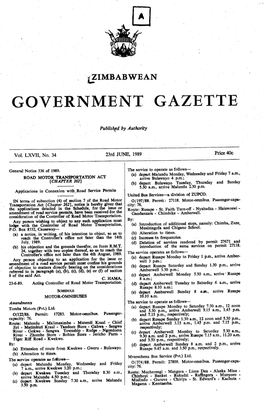 Zimbabwean Government Gazette ©