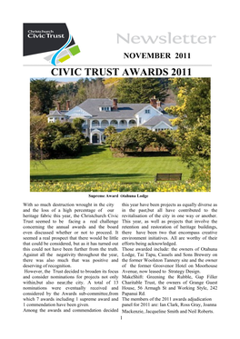 November 2011 Newsletter