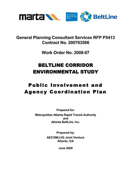 Public Involvement and Coordination Plan