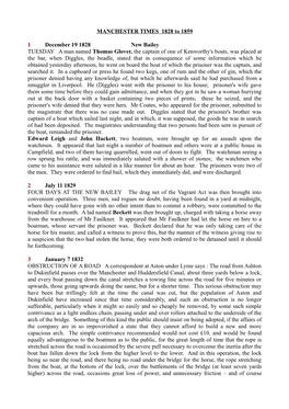 MANCHESTER TIMES 1828 to 1859 1 December 19 1828 New Bailey TUESDAY a Man Named Thomas Glover, the Captain of One of Kenworth