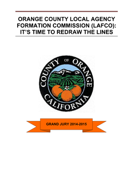 Orange County Local Agency Formation Commission (Lafco): It’S Time to Redraw the Lines