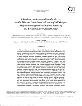 Voluminous and Compositionally Diverse, Middle Miocene Strawberry Volcanics of NE Oregon: Magmatism Cogenetic with Flood Basalts