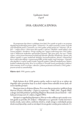 1918.: Granica Epoha