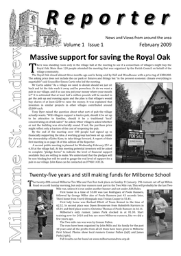 Massive Support for Saving the Royal Oak Here Was Standing Room Only in the Village Hall at the Meeting to See If a Consortium of Villagers Might Buy the Royal Oak