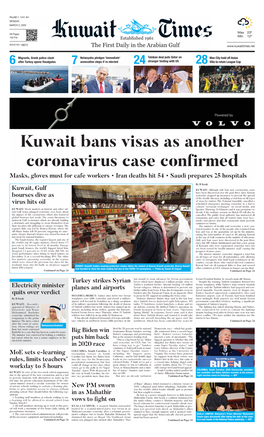 Kuwait Bans Visas As Another Coronavirus Case Confirmed