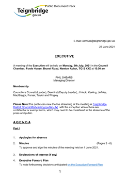 (Public Pack)Agenda Document for Executive, 05/07/2021 10:00