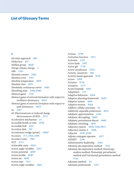 List of Glossary Terms
