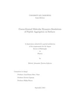 Coarse-Grained Molecular Dynamics Simulations of Peptide Aggregation on Surfaces