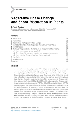 Vegetative Phase Change and Shoot Maturation in Plants