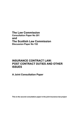 Insurance Contract Law: Post Contract Duties and Other Issues