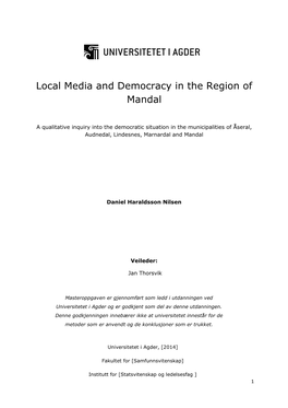 Local Media and Democracy in the Region of Mandal