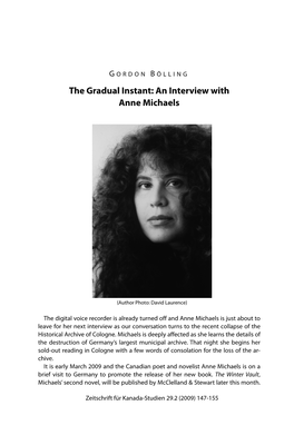 An Interview with Anne Michaels