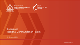 Esperance Regional Communication Forum