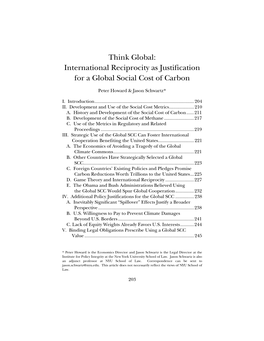 International Reciprocity As Justification for a Global Social Cost of Carbon