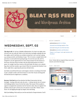 Wednesday, Sept. 02 | the Bleat