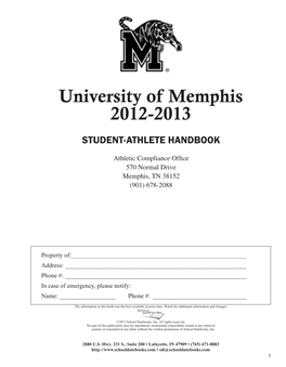 University of Memphis 2012-2013