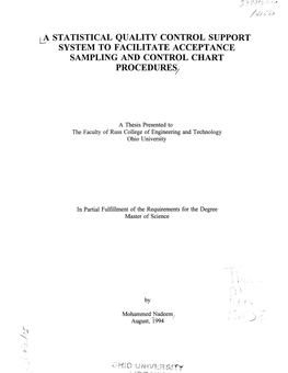 0- Statistical Quality Control Support System to Facilitate Acceptance Sampling and Control Chart Procedures