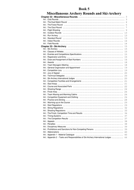 Book 5 Miscellaneous Archery Rounds and Ski-Archery Chapter 32 - Miscellaneous Rounds