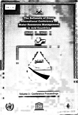 He Sultanate of Oma Rnational Conferenci Water Resources