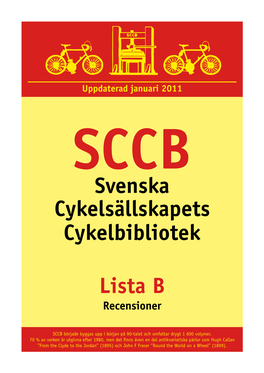 Svenska Cykelsällskapets Cykelbibliotek Lista B